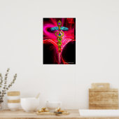 GOLD CADUCEUS,7 CHAKRAS PINK FUCHSIA Yoga Medizin Poster (Küche)