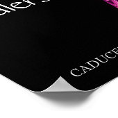 GOLD CADUCEUS,7 CHAKRAS, ULTRA VIOLET Medizin,Yoga Poster (Ecke)