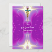 GOLD CADUCEUS,Abschluss Medizin Einladung (Rückseite)