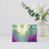 GOLD CADUCEUS, ARZT, MEDIZINISCHER DIENST Lila Gre Visitenkarte (Stehend Vorderseite)