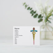 GOLD CADUCEUS, ARZT, MEDIZINISCHER DIENST Lila Wei Visitenkarte (Stehend Vorderseite)