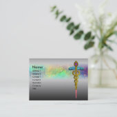 GOLD CADUCEUS, ARZT MEDIZINISCHER DIENST Metal Gra Visitenkarte (Stehend Vorderseite)