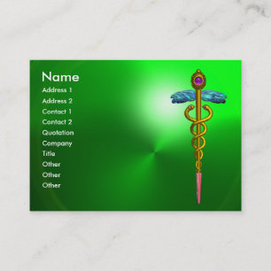 GOLD CADUCEUS, ARZT, MEDIZINISCHER DIENSTLEISTER G VISITENKARTE