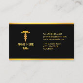 Gold Caduceus auf dem Gebiet der Medizin Visitenkarte (Vorderseite)