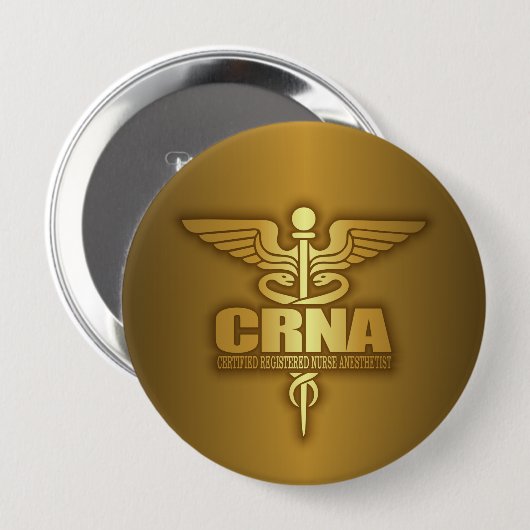 Gold Caduceus (CRNA) Button (Vorne & Hinten)