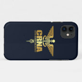Gold Caduceus (CRNA) Case-Mate iPhone Hülle (Rückseite (Horizontal))