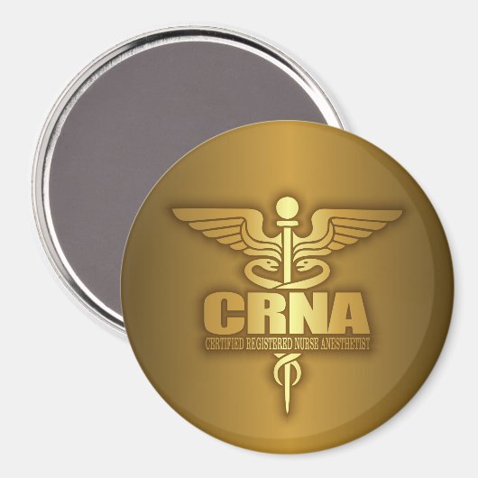 Gold Caduceus (CRNA) Magnet (Vorderseite/Rückseite)
