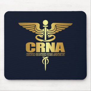 Gold Caduceus (CRNA) Mousepad