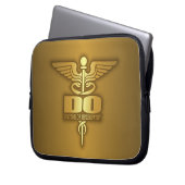 Gold Caduceus (DO) Laptopschutzhülle (Vorderseite Links)