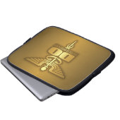 Gold Caduceus (DO) Laptopschutzhülle (Vorne Knopf)