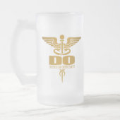 Gold Caduceus (DO) Mattglas Bierglas (Links)