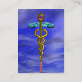 GOLD CADUCEUS IN BLUE SKY ,Doktor,Ärztlicher Diens Visitenkarte (Rückseite)