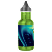 GOLD CADUCEUS MEDICAL SYMBOL Aqua Blue Light Waves Edelstahlflasche (Links)