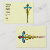 GOLD CADUCEUS Medizinische Symbol Creme Pearl Visitenkarte (Vorne/Hinten)