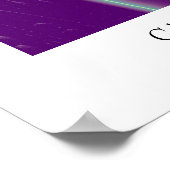 GOLD CADUCEUS Medizinische Symbol Lila grüne Welle Poster (Ecke)