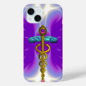 GOLD CADUCEUS MEDIZINISCHE SYMBOL,Lila Violette Case-Mate iPhone Hülle (Rückseite)