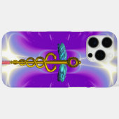 GOLD CADUCEUS MEDIZINISCHE SYMBOL,Lila Violette Case-Mate iPhone Hülle (Rückseite (Horizontal))