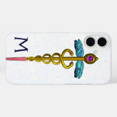GOLD CADUCEUS MEDIZINISCHE SYMBOL Weißes Monogramm Case-Mate iPhone Hülle (Rückseite (Horizontal))
