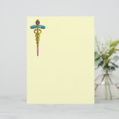 GOLD CADUCEUS MEDIZINISCHES SYMBOL (Stehend Vorderseite)