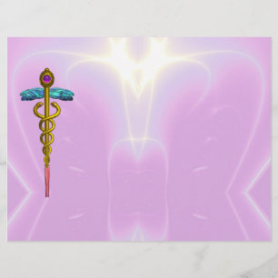 GOLD CADUCEUS MEDIZINISCHES SYMBOL