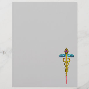 GOLD CADUCEUS MEDIZINISCHES SYMBOL