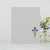 GOLD CADUCEUS MEDIZINISCHES SYMBOL (Stehend Vorderseite)