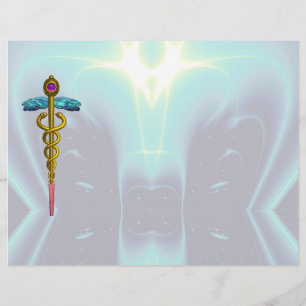 GOLD CADUCEUS MEDIZINISCHES SYMBOL