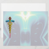 GOLD CADUCEUS MEDIZINISCHES SYMBOL (Vorne/Hinten)