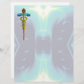 GOLD CADUCEUS MEDIZINISCHES SYMBOL (Vorne/Hinten)