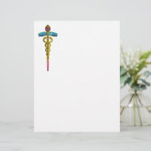 GOLD CADUCEUS MEDIZINISCHES SYMBOL (Stehend Vorderseite)