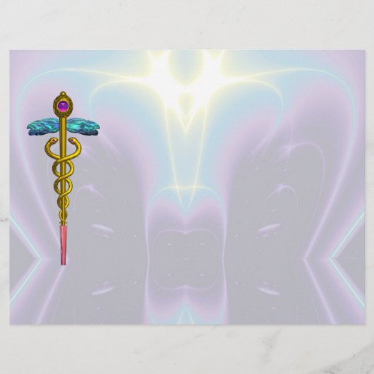 GOLD CADUCEUS MEDIZINISCHES SYMBOL (Vorderseite)