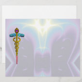 GOLD CADUCEUS MEDIZINISCHES SYMBOL (Vorne/Hinten)