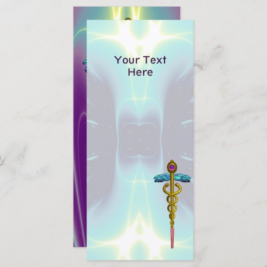 GOLD CADUCEUS MEDIZINISCHES SYMBOL (Vorne/Hinten)