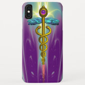 GOLD CADUCEUS MEDIZINISCHES SYMBOL, Aquamarin grün Case-Mate iPhone Hülle (Rückseite)