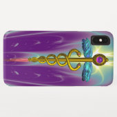 GOLD CADUCEUS MEDIZINISCHES SYMBOL, Aquamarin grün Case-Mate iPhone Hülle (Rückseite (Horizontal))