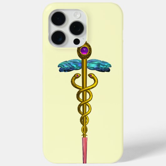 GOLD CADUCEUS MEDIZINISCHES SYMBOL Elfenbein Case-Mate iPhone Hülle (Rückseite)