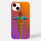 GOLD CADUCEUS MEDIZINISCHES SYMBOL, Lila orange ge Case-Mate iPhone Hülle (Rückseite)