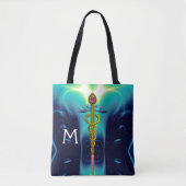 GOLD CADUCEUS MEDIZINISCHES SYMBOL-MONOGRAMM, Aqua Tasche (Vorderseite)