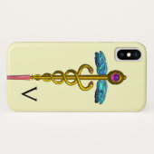 GOLD CADUCEUS MEDIZINISCHES SYMBOL-MONOGRAMM, Crem Case-Mate iPhone Hülle (Rückseite (Horizontal))