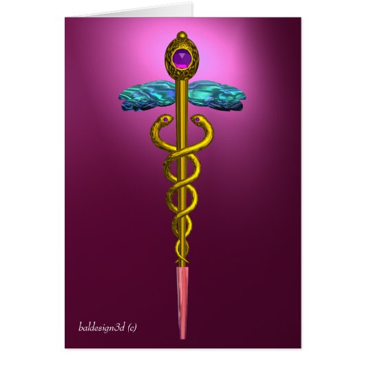 GOLD CADUCEUS, Medizinisches Symbol Pink Violet Li (Vorne)