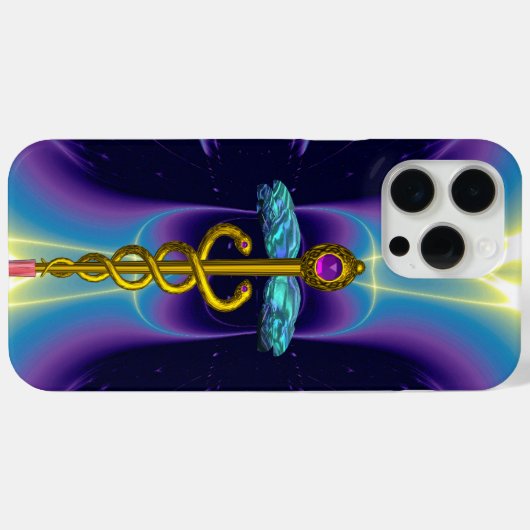 GOLD CADUCEUS MONOGRAM Case-Mate iPhone HÜLLE (Rückseite (Horizontal))