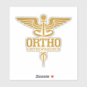 Gold Caduceus (ORTHO) Aufkleber (Blatt)