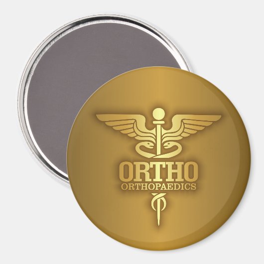 Gold Caduceus (ORTHO) Magnet (Vorderseite/Rückseite)