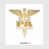 Gold Caduceus (PA) Aufkleber (Blatt)