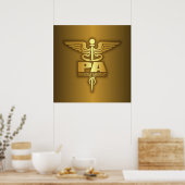 Gold Caduceus (PA) Poster (Küche)