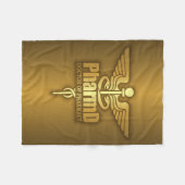 Gold Caduceus (PharmD) Fleecedecke (Vorderseite (Horizontal))