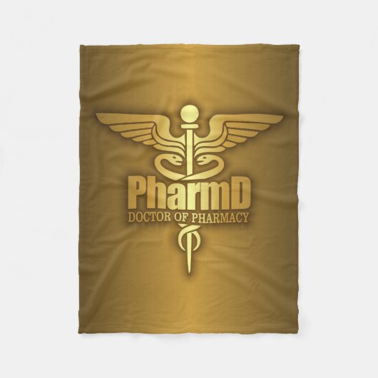 Gold Caduceus (PharmD) Fleecedecke (Vorderseite)