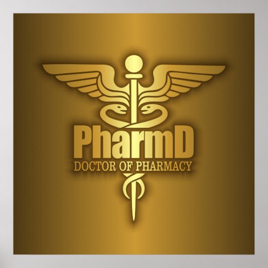 Gold Caduceus (PharmD) Poster (Vorne)