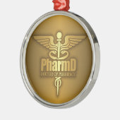 Gold Caduceus (PharmD) Silbernes Ornament (Links)
