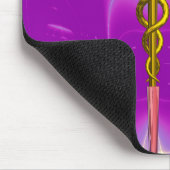 GOLD CADUCEUS Pink Fuchsia Mousepad (Ecke)